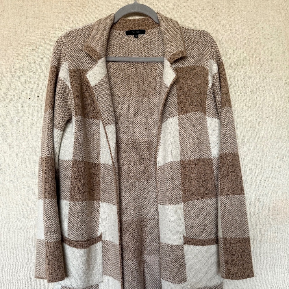 Love Tree Cozy Plaid knit Cardigan Sweater